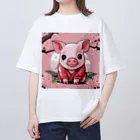 🐽ブヒブヒ🐽の子ブタちゃんのかわいいグッズ オーバーサイズTシャツ