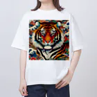 chaochao0701の浮世絵風　虎（顔）"Ukiyo-e style tiger (face)."  "浮世繪風格的虎（臉）。 Oversized T-Shirt