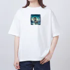 たんたん狸の不気味で可愛い森の不気味で可愛いシマウマ001 Oversized T-Shirt