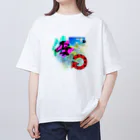 80s pop anime artの和テイストTシャツ Oversized T-Shirt