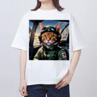 nekoと鉄のパイロット猫 オーバーサイズTシャツ