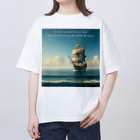 M Y (Yoshida Masaru)の新しい海へ舵を切るには、古い岸を見失う勇気が必要だ。 Oversized T-Shirt