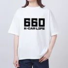 QUQU_WORKSの660軽カーライフ 軽自動車 ブラック オーバーサイズTシャツ