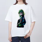 DRILLERのサイバーパンク　緑髪 Oversized T-Shirt