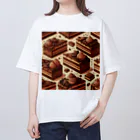 デザートグッズのケーキ オーバーサイズTシャツ