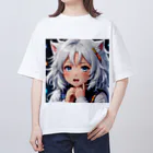 巫女スタぐらむのもふもふの美少女甘える Oversized T-Shirt