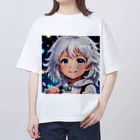 巫女スタぐらむのもふもふの美少女 オーバーサイズTシャツ