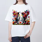 zenjoyのフラワーペンギン Oversized T-Shirt