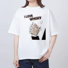 I LOVE【WHISKEY】SHOPのI LOVE WHISKEY-01 オーバーサイズTシャツ