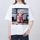 MTHの会社の財務状況を分析するミニブタ Oversized T-Shirt