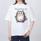 ねこの店の誰が猫に鈴をつけるのか？ オーバーサイズTシャツ