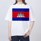 お絵かき屋さんのカンボジアの国旗 Oversized T-Shirt