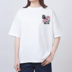 RetrowaveFlowerのRetrowaveFlower-薔薇(ピンク)- オーバーサイズTシャツ