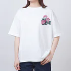 RetrowaveFlowerのRetrowaveFlower-薔薇(ピンク)- オーバーサイズTシャツ