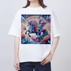 チロライショップのカラフル羽馬 Oversized T-Shirt