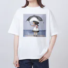 兎の涙の雨の中 オーバーサイズTシャツ