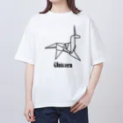 stereovisionのユニコーンの折り紙 オーバーサイズTシャツ