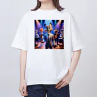 ANIMAL HEROES -musical band-の「グルーヴィー・フォックス・ジャズバンド」：アニマルズ・イン・スーツ オーバーサイズTシャツ