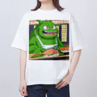 Kyun_uranaiの寿司職人を目指す緑の妖怪 オーバーサイズTシャツ