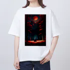 fantastic_AI-world【AIイラスト】の紅い月の下 オーバーサイズTシャツ