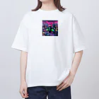 AI妖怪大図鑑のネオン妖怪　エモナ Oversized T-Shirt