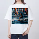 AQUAMETAVERSEのsupとwindsurfingレース　エンジェル717 2065 オーバーサイズTシャツ