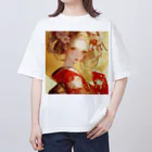 AQUAMETAVERSEの金の光に輝く赤い姫 Marsa 106 オーバーサイズTシャツ