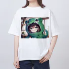 neko_28の恐竜の着ぐるみを着た女の子 Oversized T-Shirt