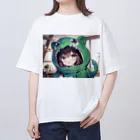 neko_28の恐竜の着ぐるみを着た女の子 オーバーサイズTシャツ