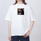 japanese-ideaの火遁を使う忍者 オーバーサイズTシャツ