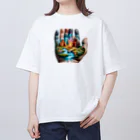 EseCAMPのキャンプ熊シリーズ Oversized T-Shirt