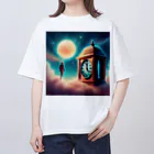 dolphineのシュール！満月と宇宙時計 Oversized T-Shirt