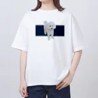 石竜子のトイプードル　紺 Oversized T-Shirt