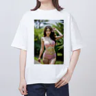 AI美女大好きクラブの「海辺の恋模様: AI美女のビーチウェア・ファンタジー」vol248 Oversized T-Shirt