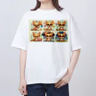 kutachanelのロングコートチワワのアニメ Oversized T-Shirt