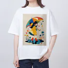 AQUAMETAVERSEのカラフルな雨の日  Hime  2530 Oversized T-Shirt