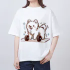 ke__to_isurugiの筋トレサモエド犬(女性向け) オーバーサイズTシャツ