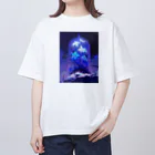 AQUAMETAVERSEのブリザードフラワーをガラスドームの中へ　ラフルール　1859 Oversized T-Shirt