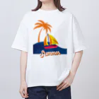  SATOHIROショップのヨットビーチ・サマーパーム オーバーサイズTシャツ