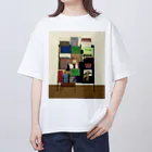 草加明良の本棚のイラスト オーバーサイズTシャツ