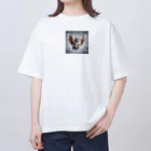 oz-chanの空飛ぶ猫リアル風4 オーバーサイズTシャツ