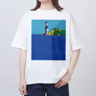 草加明良の灯台と海 オーバーサイズTシャツ