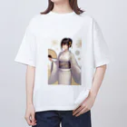 和の浴衣の彼女 オーバーサイズTシャツ