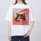 yume-neko-houseのとろける猫 オーバーサイズTシャツ