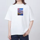 AQUAMETAVERSEの富士山とさくら Oversized T-Shirt