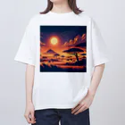 MKTU51のアフリカン　サバンナ　夕日 オーバーサイズTシャツ