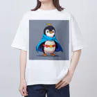 ganeshaのスーパーヒーローのマントを着たかわいいペンギン オーバーサイズTシャツ