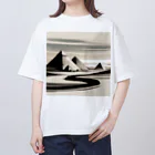 Hey和のピラミッド　世界遺産　日本風 オーバーサイズTシャツ