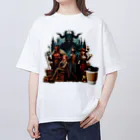 Mamechan2021の戦いの後のコーヒータイム Oversized T-Shirt