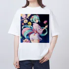 yozoraniyumeoの魔法浴衣少女 オーバーサイズTシャツ